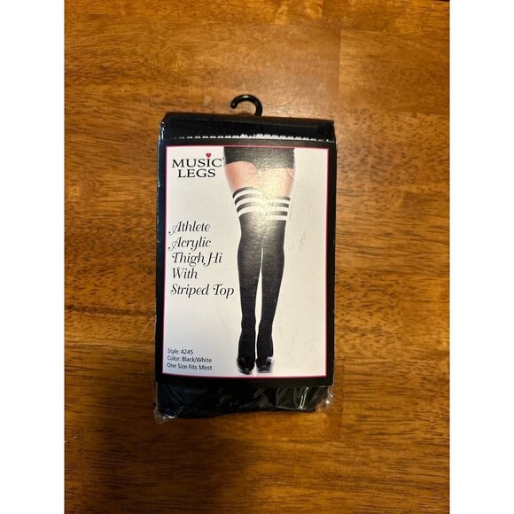 Music Legs Accessories - NEW Womens Music Legs Acrylic Thigh Hi Stockings